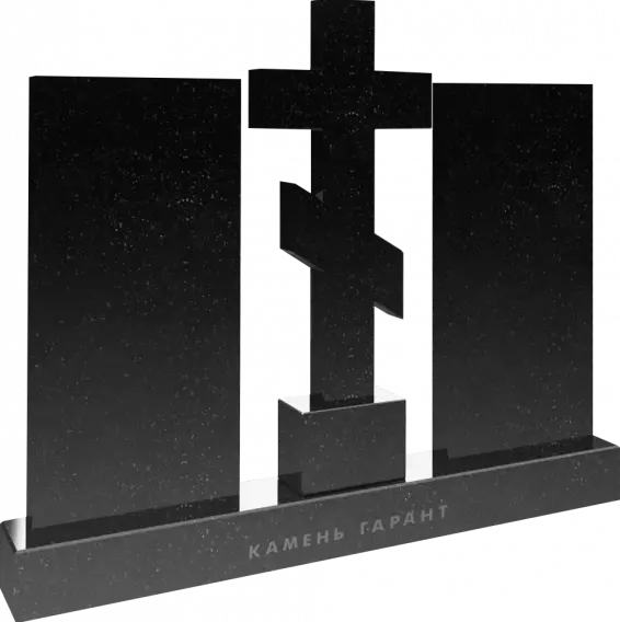 Памятник из чёрного гранита Дуэт 3 - фото 2