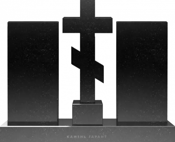 Памятник из чёрного гранита Дуэт 3