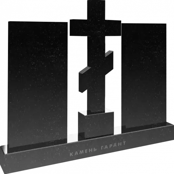 Памятник из чёрного гранита Дуэт 3 - фото 3