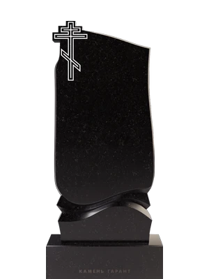 Памятник с плавными изгибами и крестом 