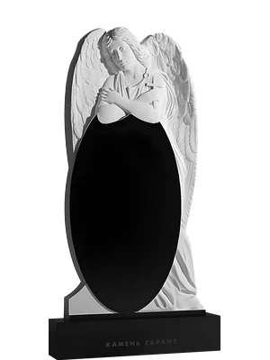 Памятник с барельефом скорбящего ангела вокруг овальной ниши