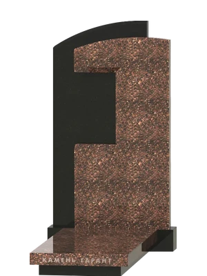 Вертикальный памятник из двух видов гранита 