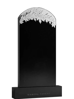 Вертикальный памятник с кленовыми ветвями на вершине