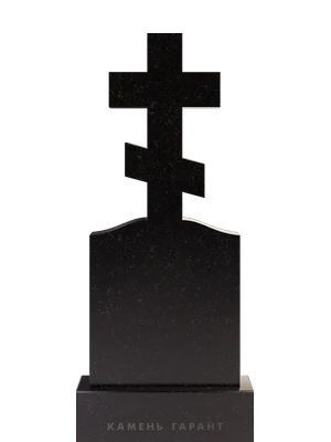 Православный памятник из черного карельского гранита 