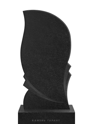 Памятник из черного гранита с волнообразным силуэтом