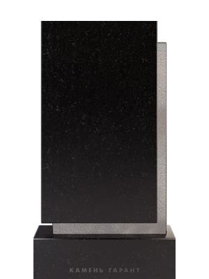 Строгий памятник из натурального черного гранита 