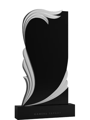 Памятник из черного гранита с волнообразным декором