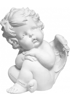 Миниатюрная фигурка ангела из белого гранита