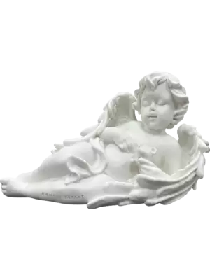 Детская мемориальная скульптура ангела с медвежонком