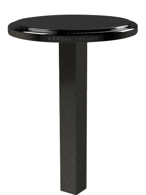 Круглый стол из долговечного черного гранита