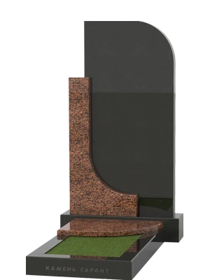 Памятник с декоративным элементом из коричневого гранита 