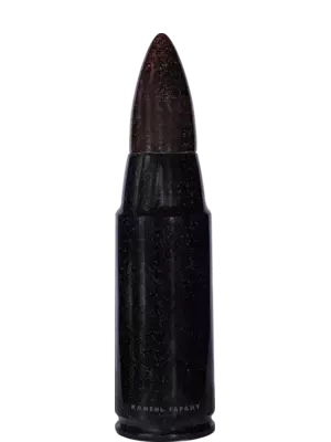 Стильная ваза в форме пули из черного камня