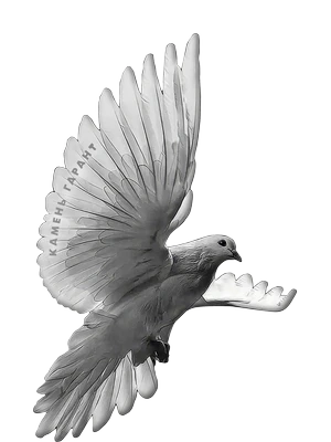 Стеклянный декор с изображением летящего голубя