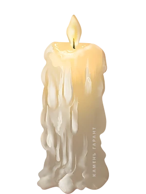 Декоративный элемент с горящей свечой