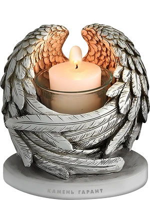 Стеклянный декор с ангелом и свечой