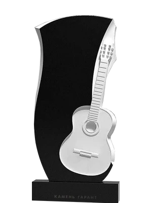 Памятник из чёрного гранита, символ страсти к музыке