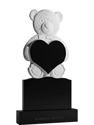 Детский памятник с медвежонком и сердцем