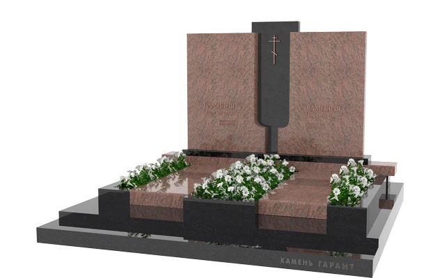 Мемориальный комплекс с плитами, плиткой, благоустройством