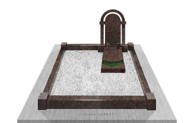 Комплекс из коричневого гранита с аркой