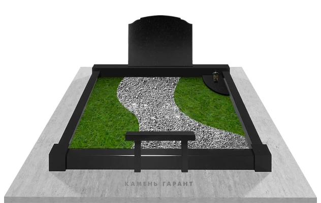 Комплекс на двоих с поребриком и скамейкой