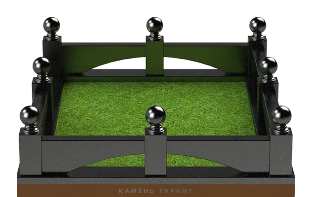 Ограда из цельного гранита для оформления надгробий 