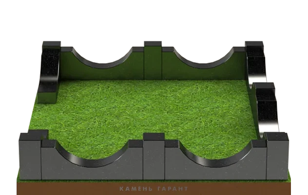 Гранитная ограда для оформления захоронения 