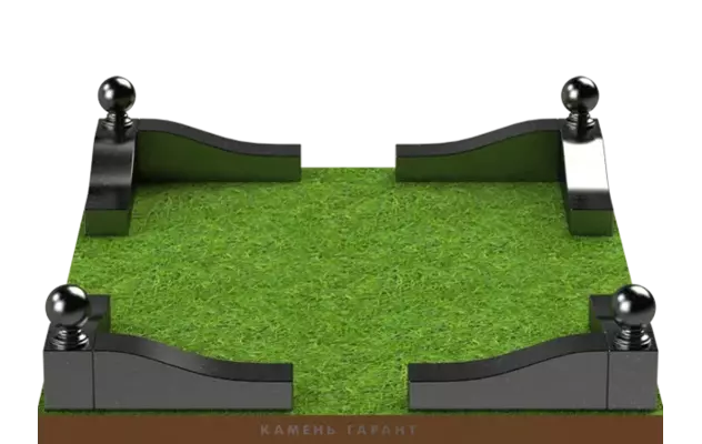  Ограда из натурального гранита для оформления захоронения 