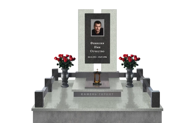 Двухэлементный памятник с современным дизайном