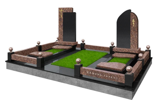 Комбинированный памятник с подвесным обрамлением