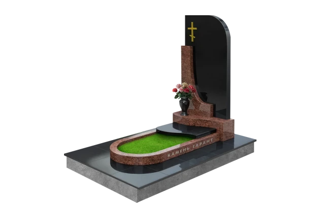 Памятник с фигурной клумбой для цветов